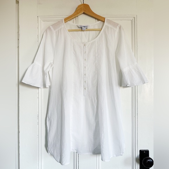 April Cornell Tops - April Cornell Pintuck Bell Sleeve Tunic in Ivory. Size S